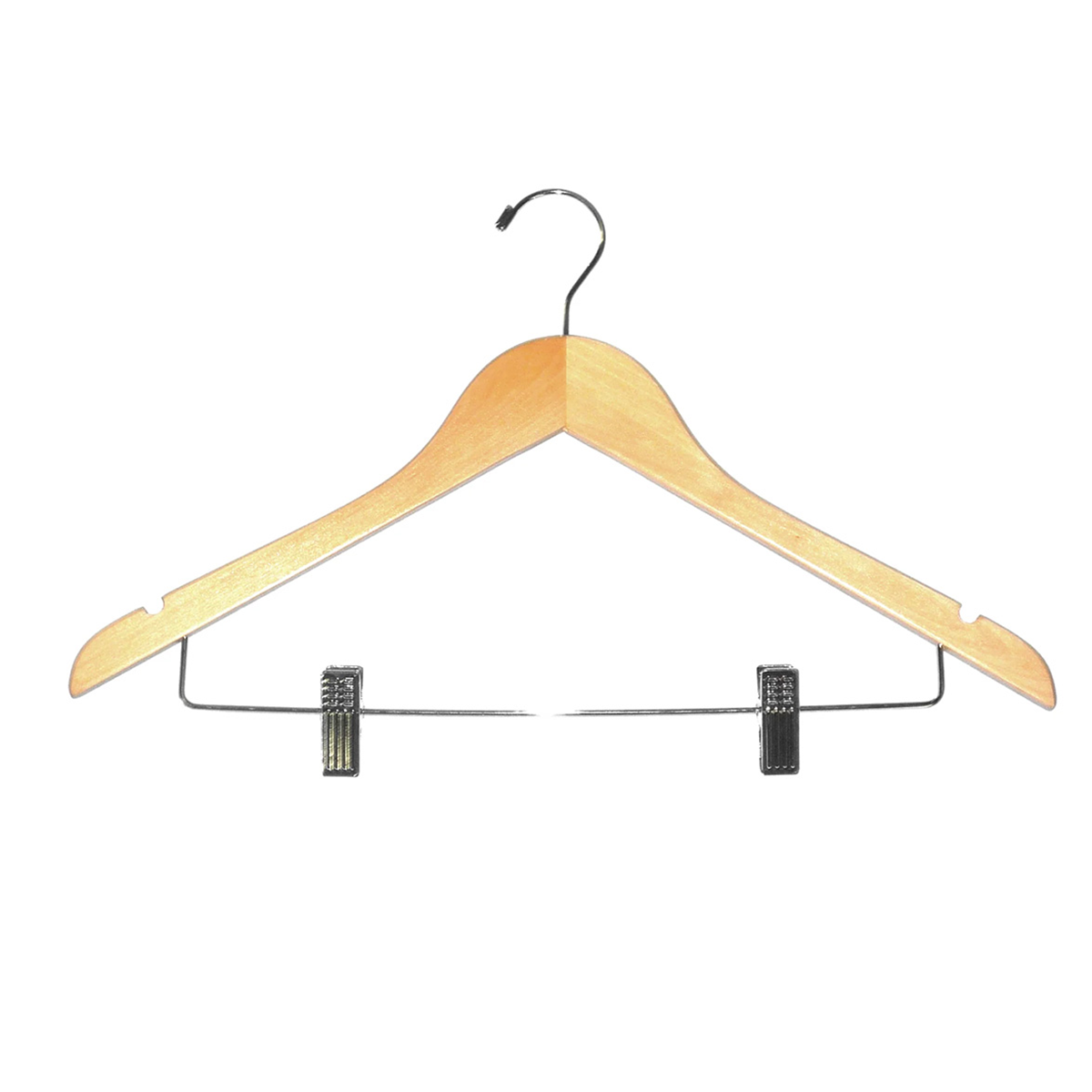 Percha de Madera con Pinza Natural