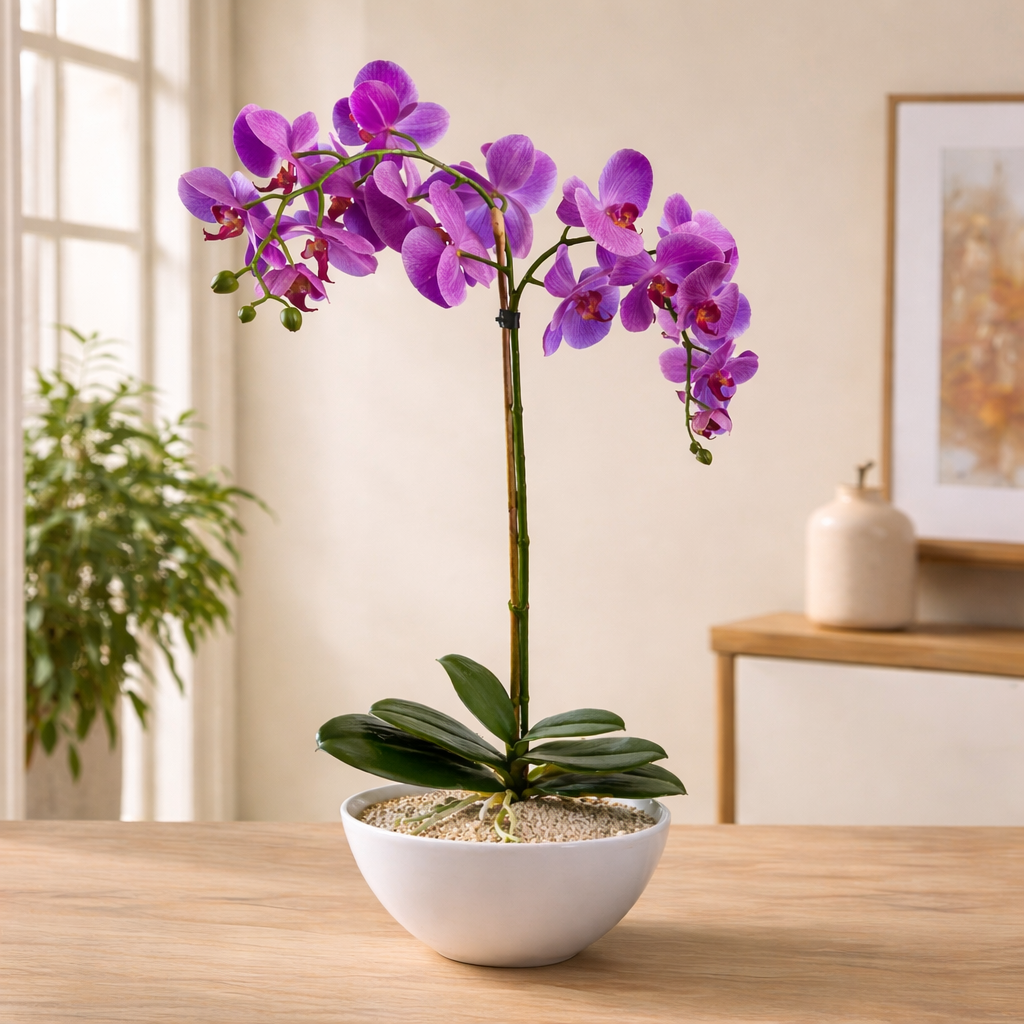 Orquídea Doble Artificial Lavanda