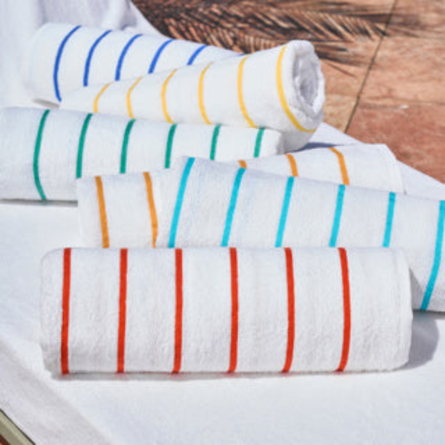 Toalla piscina Ritz blanca/lino 20lb