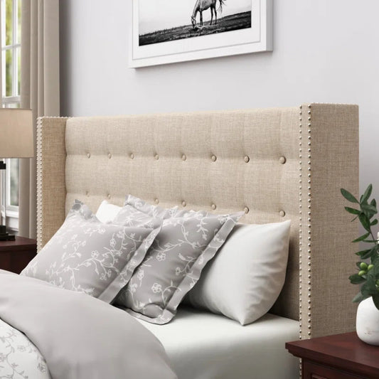 Cabecero tapizado beige (King)