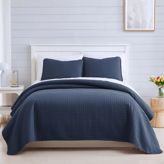 Colcha 3 piezas Southshore King Azul Oscuro