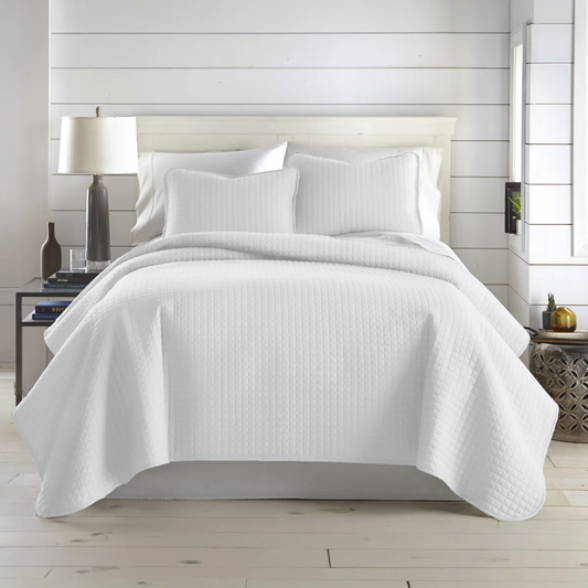 Edredón de 3 piezas Southshore King blanco brillante