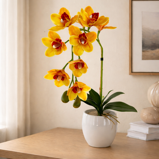 Orquídea Artificial Amarilla