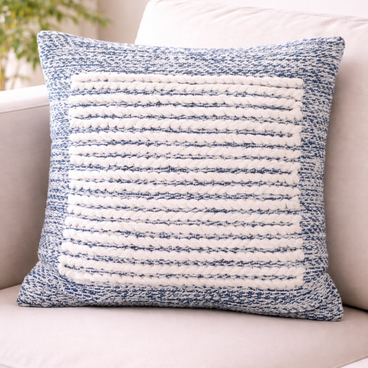 Cojín decorativo beige/azul
