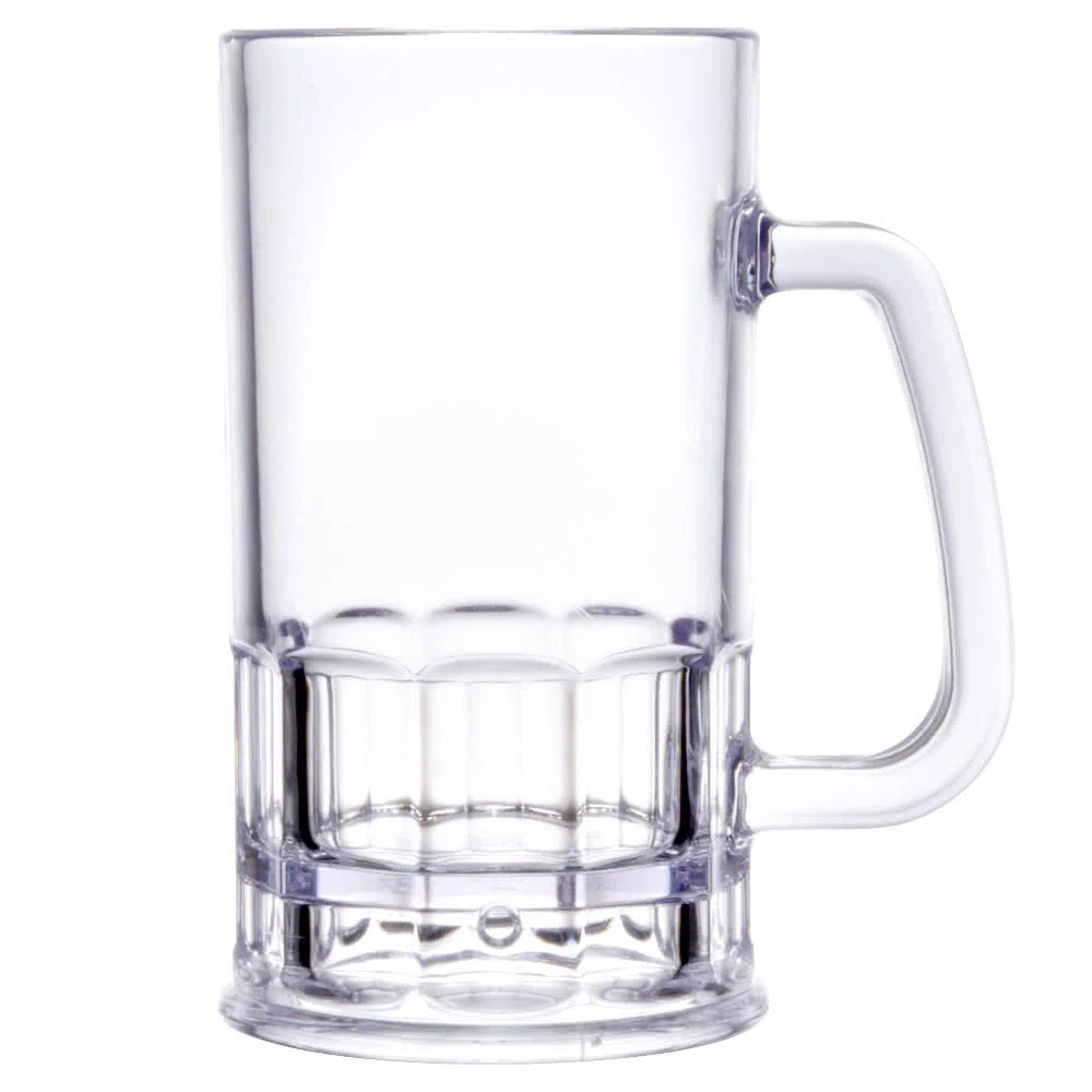 Glass Beer Mug Plastic 12oz