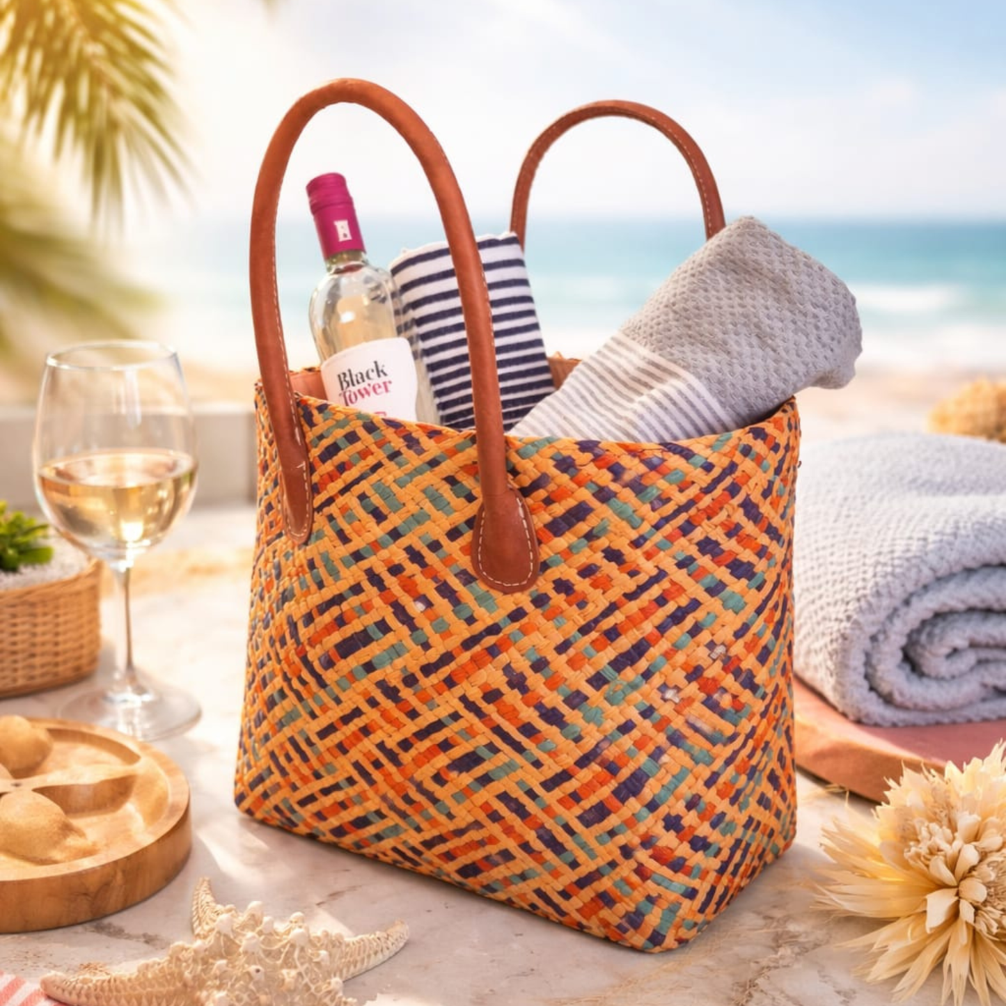 Bolso de playa mediano multicolor